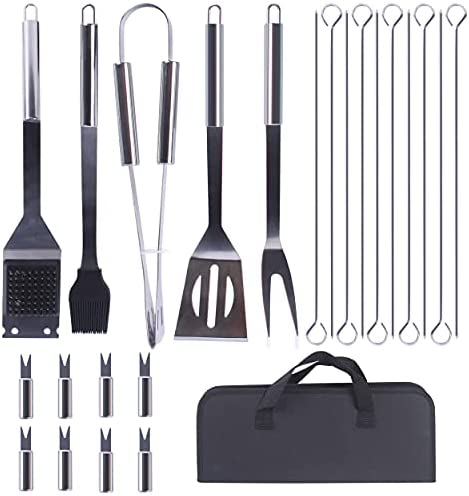 Airead BBQ Accessories, BBQ Gifts for Men & Women, Stainless Steel BBQ Tools Set for Camping, Stainless Steel BBQ Tools Set with Gift Bag Valentines Gift, for Indoor Outdoor