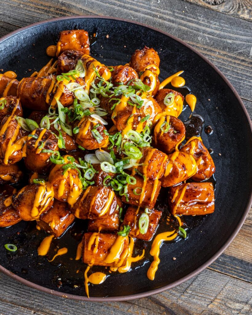 Teriyaki Salmon Hot Dog Burnt Ends