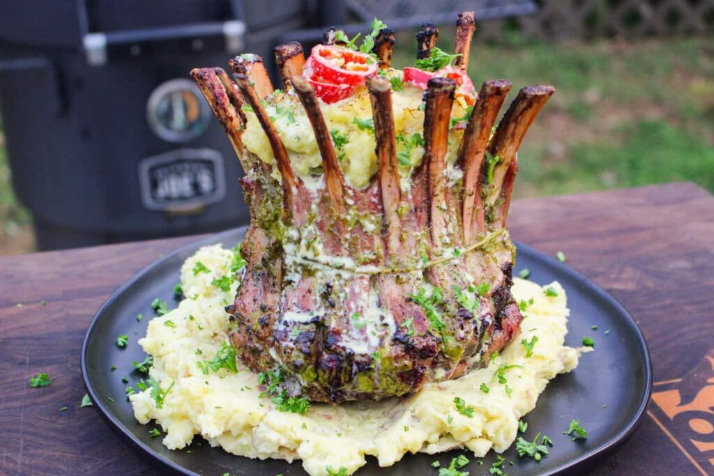 Garlic Herb Lamb Crown – Over The Fire Cooking