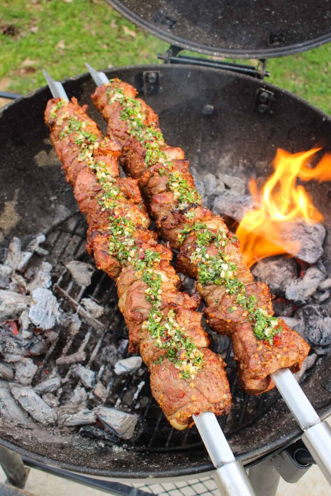 Spiced Lamb Kebabs with Mint Chimichurri