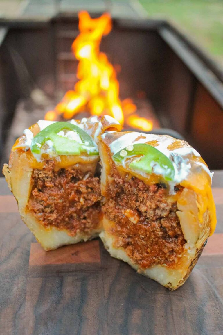 Chili Cheese Potato Volcanoes – Over The Fire Cooking