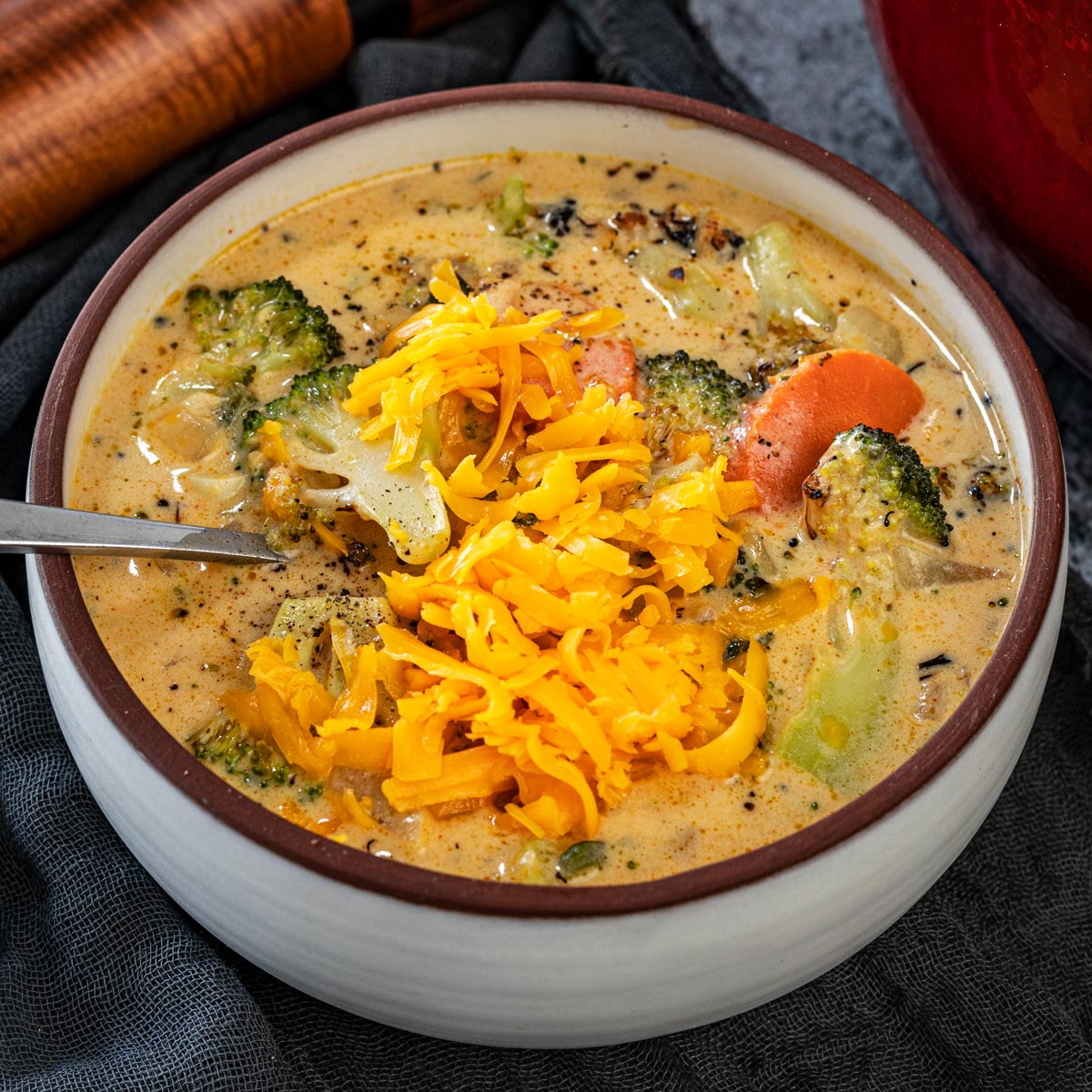 Grilled Poblano Broccoli Cheese Soup