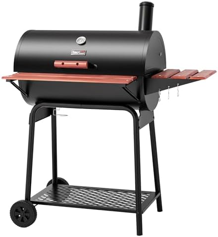 Royal Gourmet CC1830V 30 Barrel Charcoal Grill with Woo…