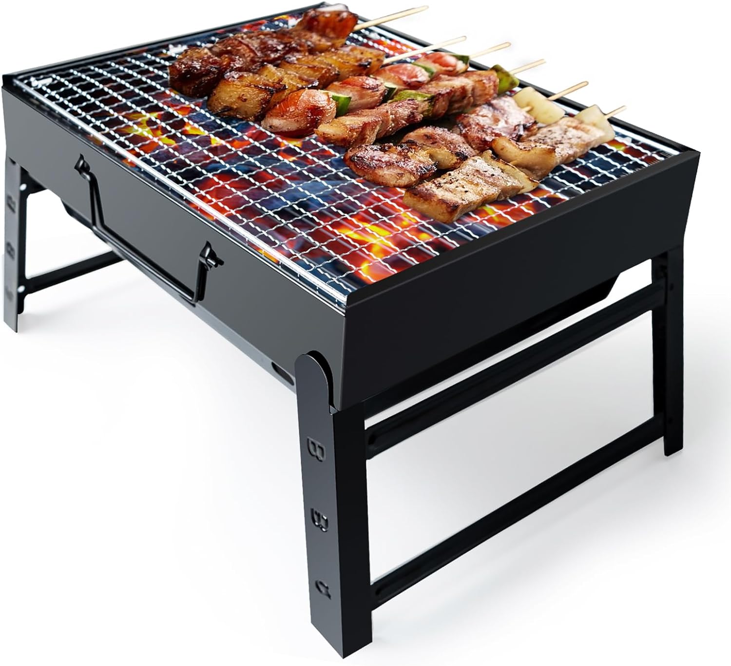 BBQ Barbecue Grill, Portable Foldable Charcoal Grill fo…
