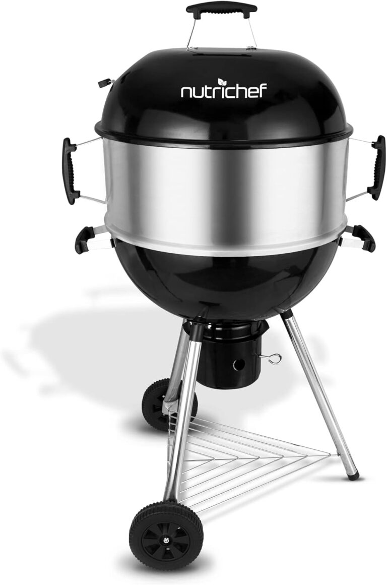 NutriChef Portable Outdoor Charcoal BBQ Grill, Barbecue…