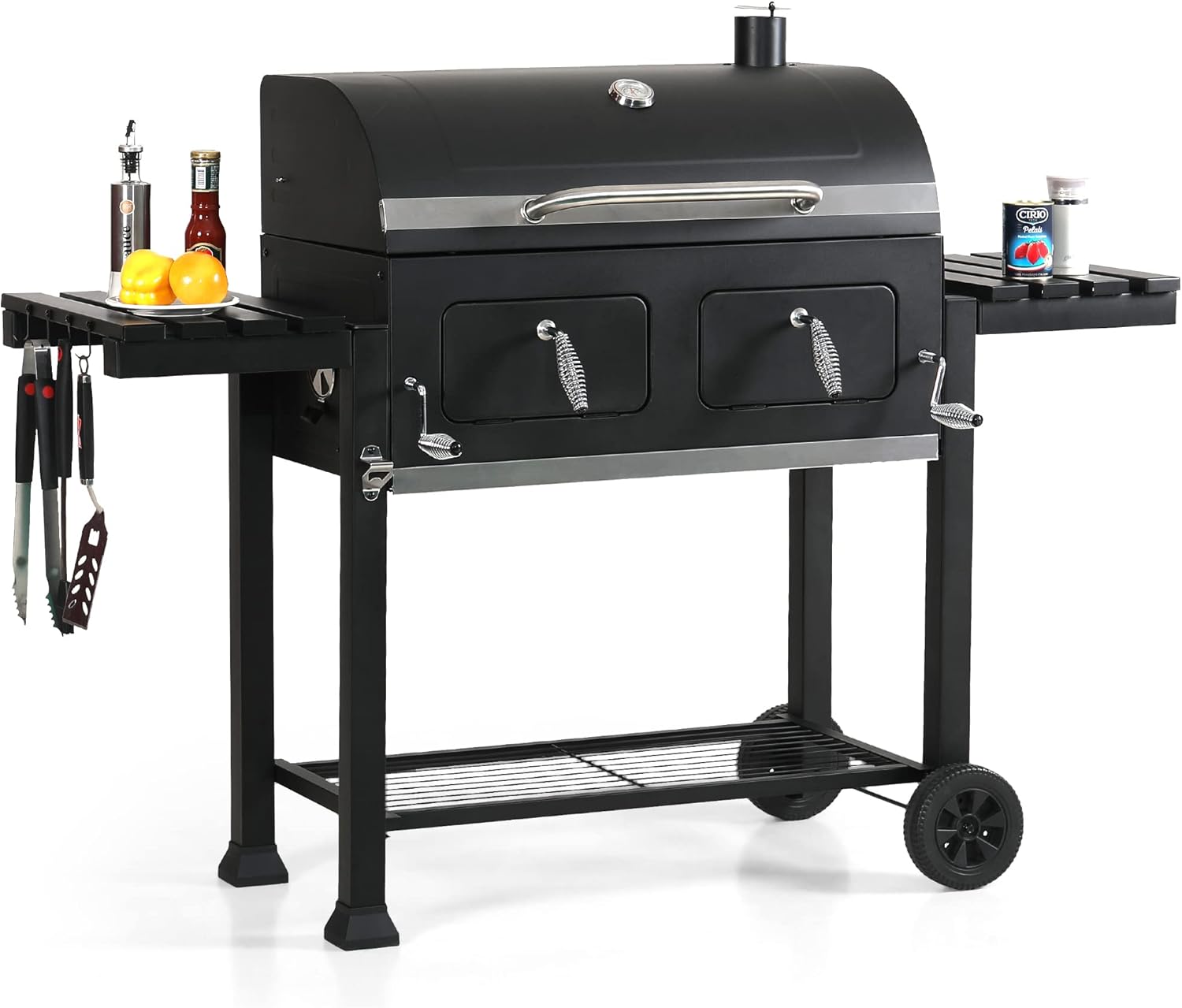 Captiva Designs Extra Large Charcoal BBQ Grill with Ove…