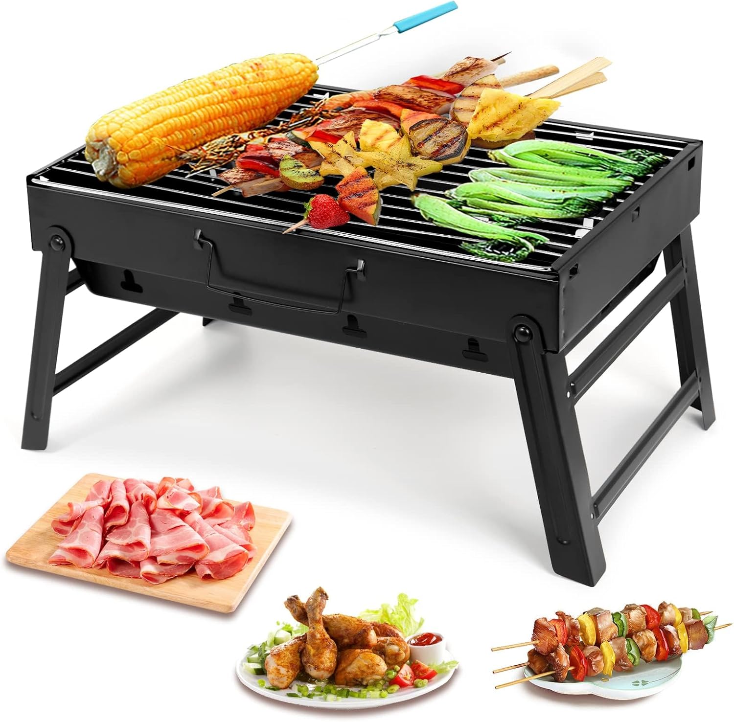 Barbecue Grill, Charcoal Grill Folding Portable Lightwe…