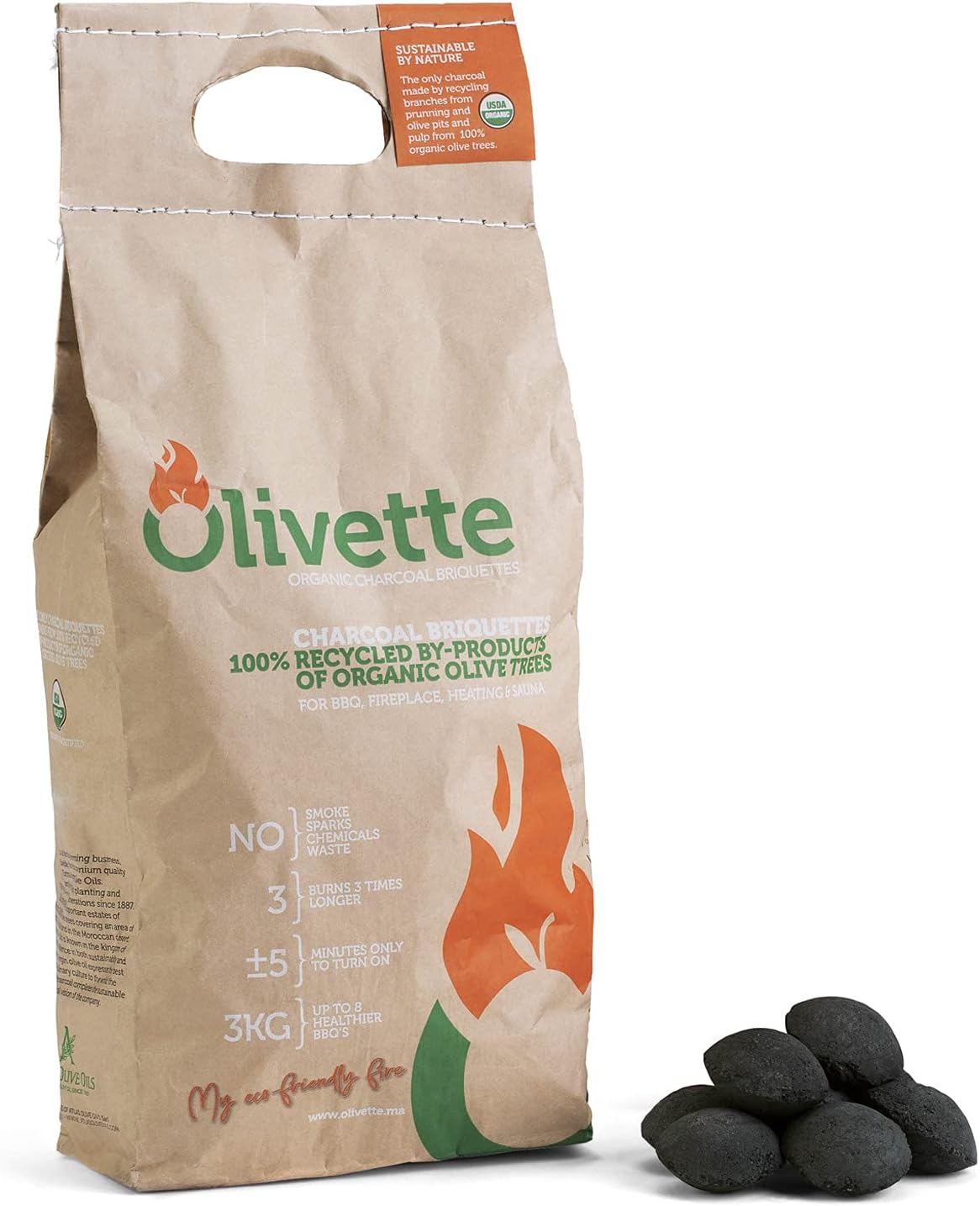Organic Charcoal Briquettes USDA Organic Certified, 100…