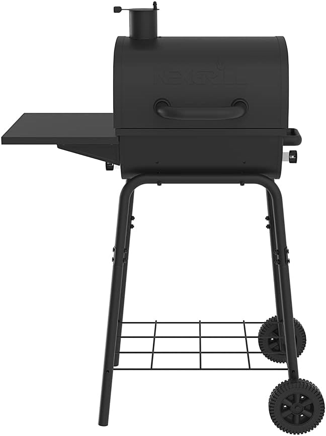 Nexgrill 17.5 Charcoal Barrel BBQ Grill with Side Shelf…