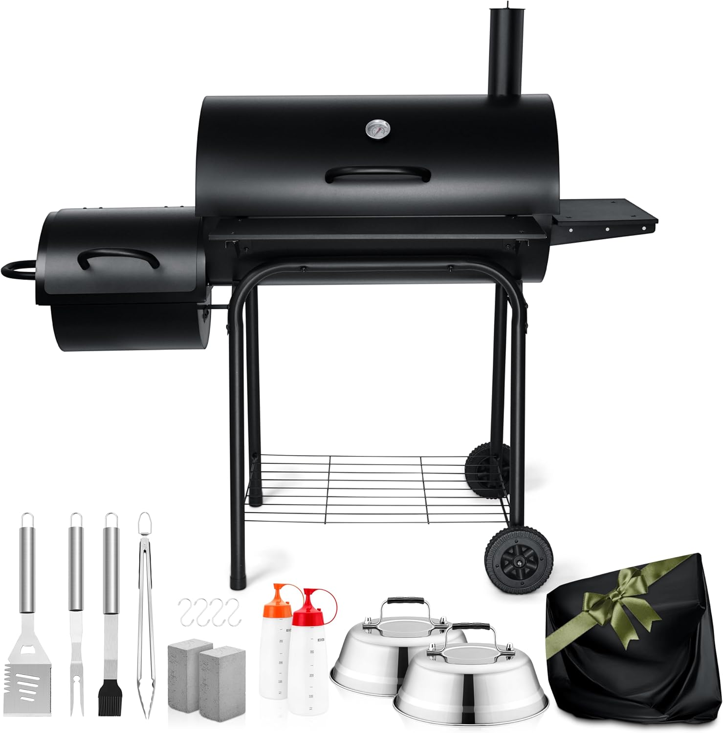Leonyo Charcoal Grill with Smoker, BBQ Charcoal Grill a…