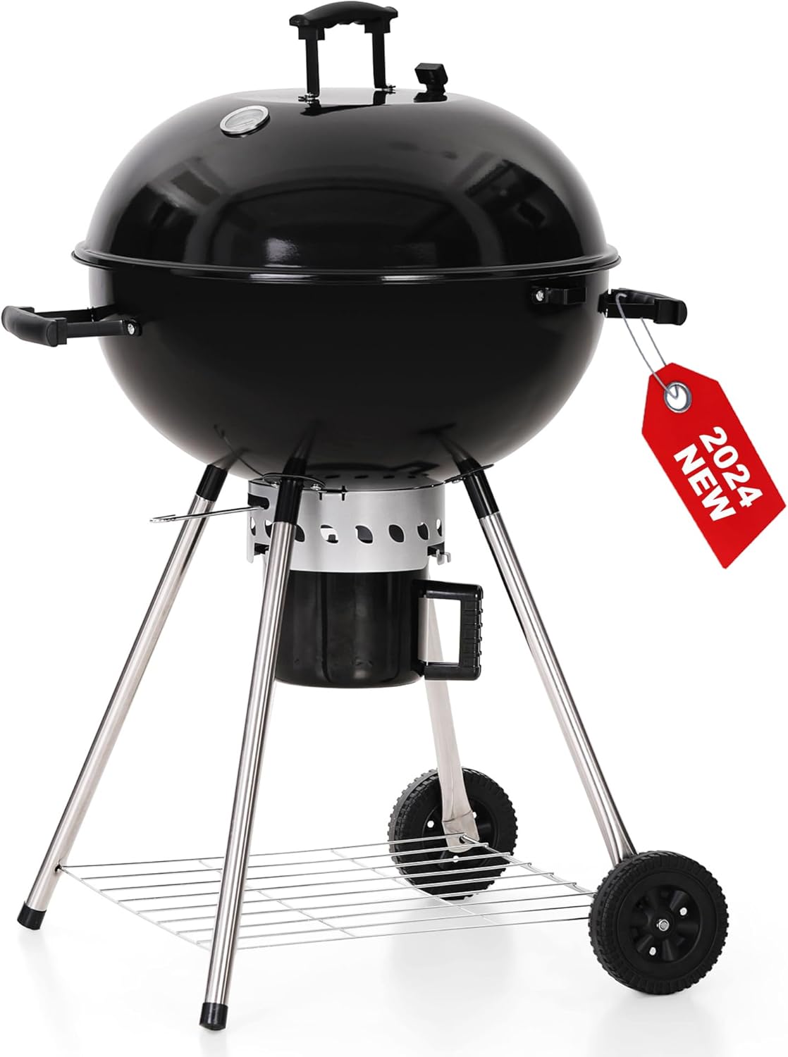GREEN PARTY 22 inch Kettle Charcoal BBQ Grill with Whee…