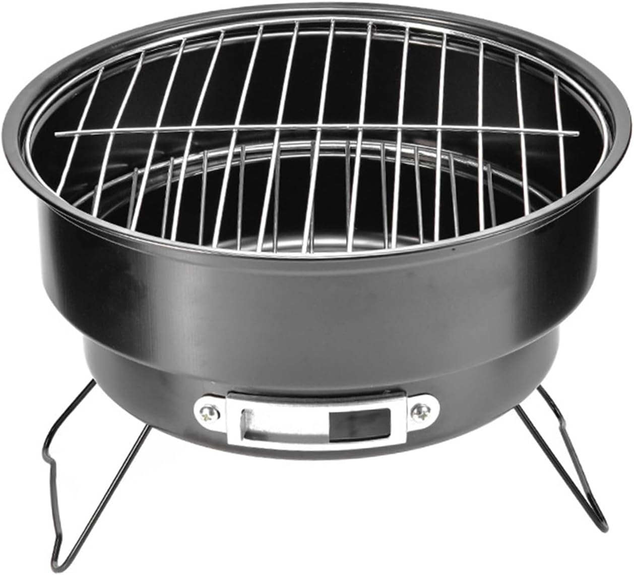 10″ Portable Round Barbecue BBQ Charcoal Grill with Han…