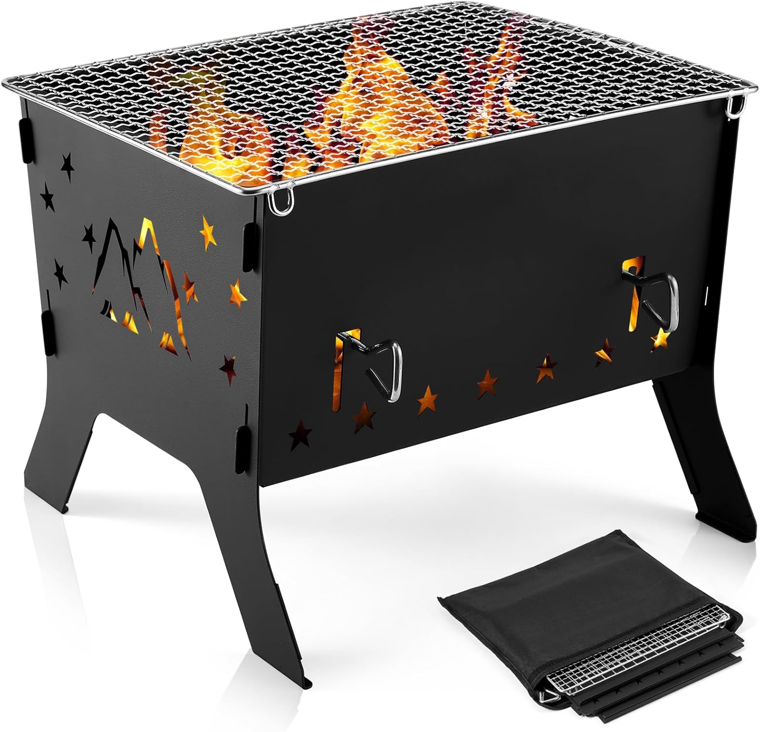 Odoland Camping Grill Portable Folding Charcoal Grills …