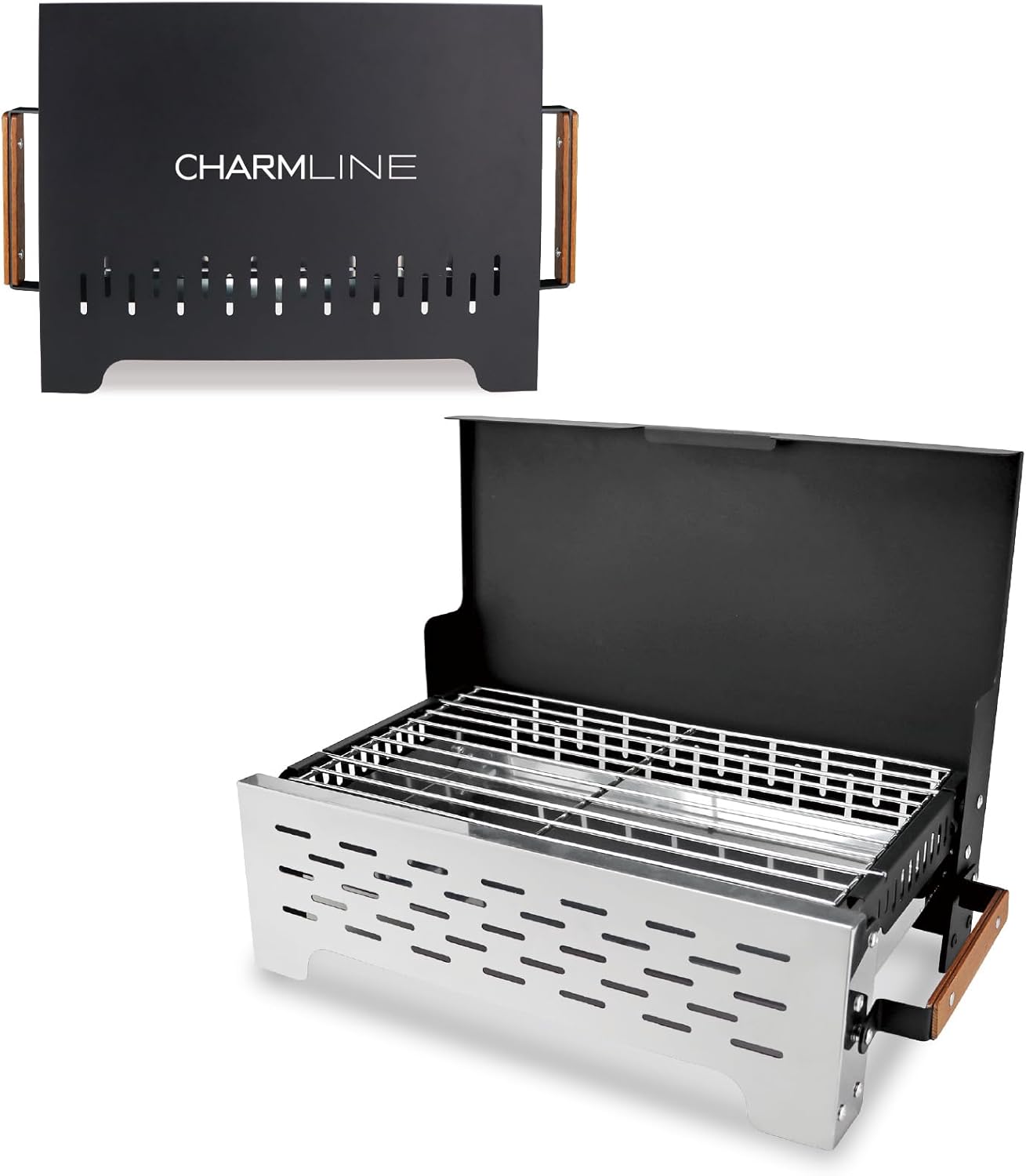 Charmline 19x13in Desktop Charcoal Grill, Liftable Gril…