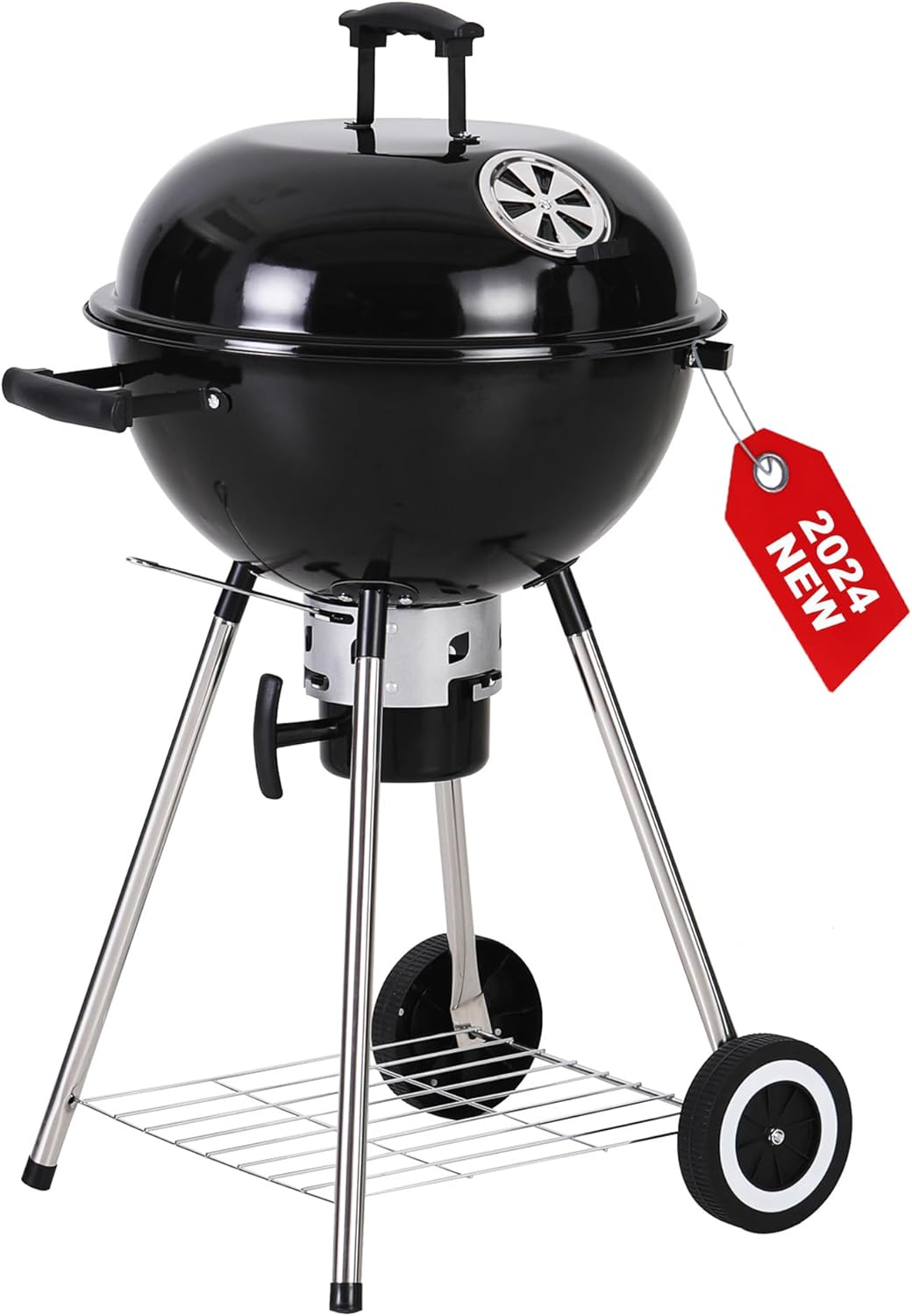 GREEN PARTY 18 inch Kettle Charcoal BBQ Grill with Whee…