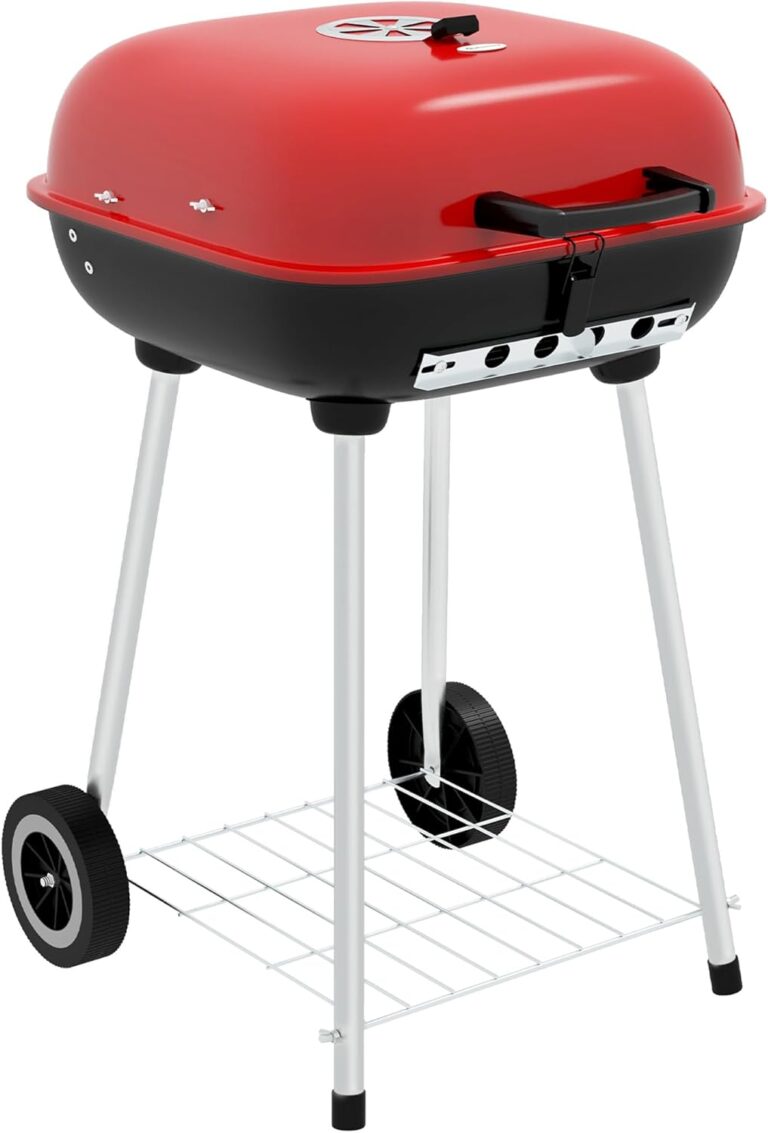 Outsunny 18″ Charcoal Grill with Bottom Shelf, Portable…