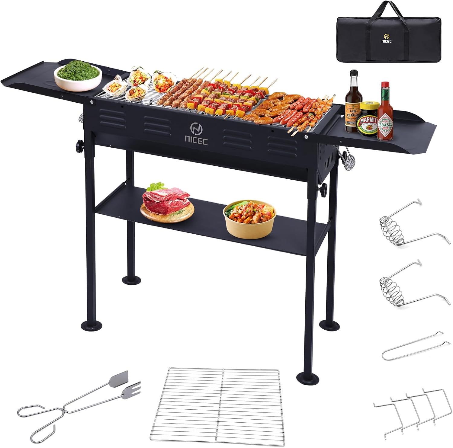 Nice C Portable Charcoal Grill, Folding Camping Grills,…