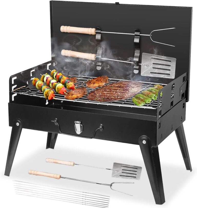 Portable Charcoal Grill Kit – 17.3″ Folding BBQ Grill, …