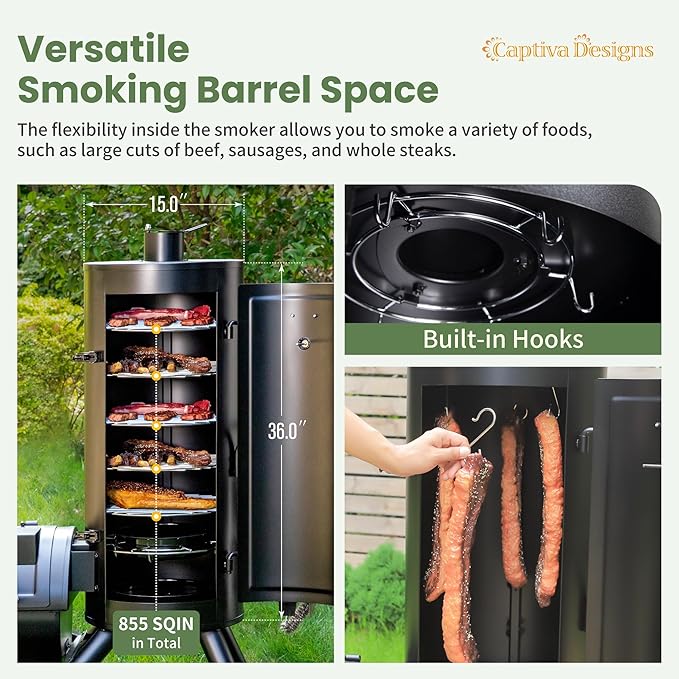 Charcoal Vertical Smoker Grill XL