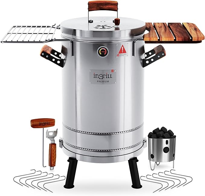 Stainless Steel 3-in-1 Smoker Grill Combo